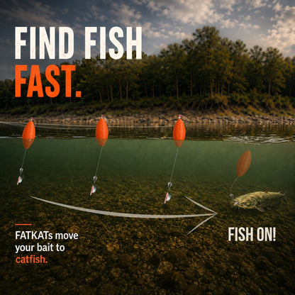 FATKAT Rig —  Pre-Tied Catfish Drift Rig for Lakes, Rivers & Bank Fishing