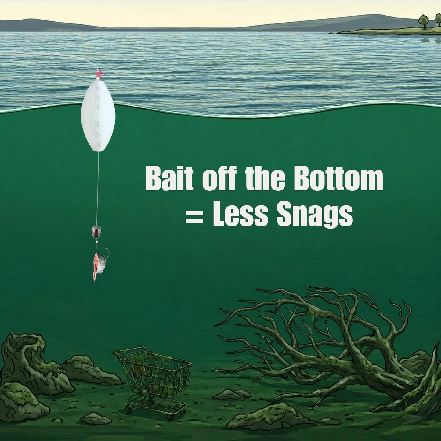 FATKAT Rig —  Pre-Tied Catfish Drift Rig for Lakes, Rivers & Bank Fishing