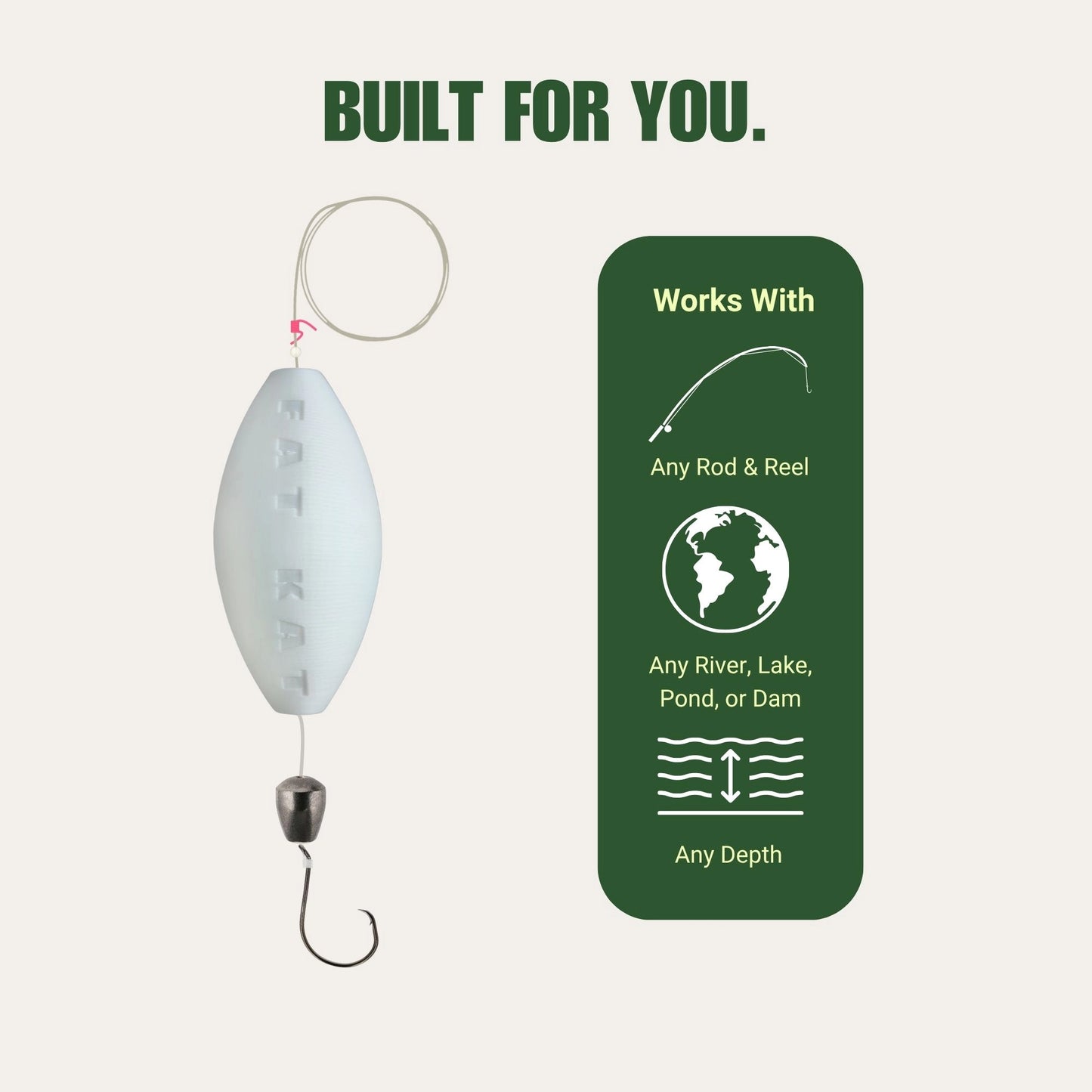 FATKAT Rig —  Pre-Tied Catfish Drift Rig for Lakes, Rivers & Bank Fishing