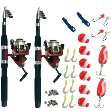 An image of rods, reels, sinkers, weights, lures....and the confusing world of fishing gear for men who love to fish