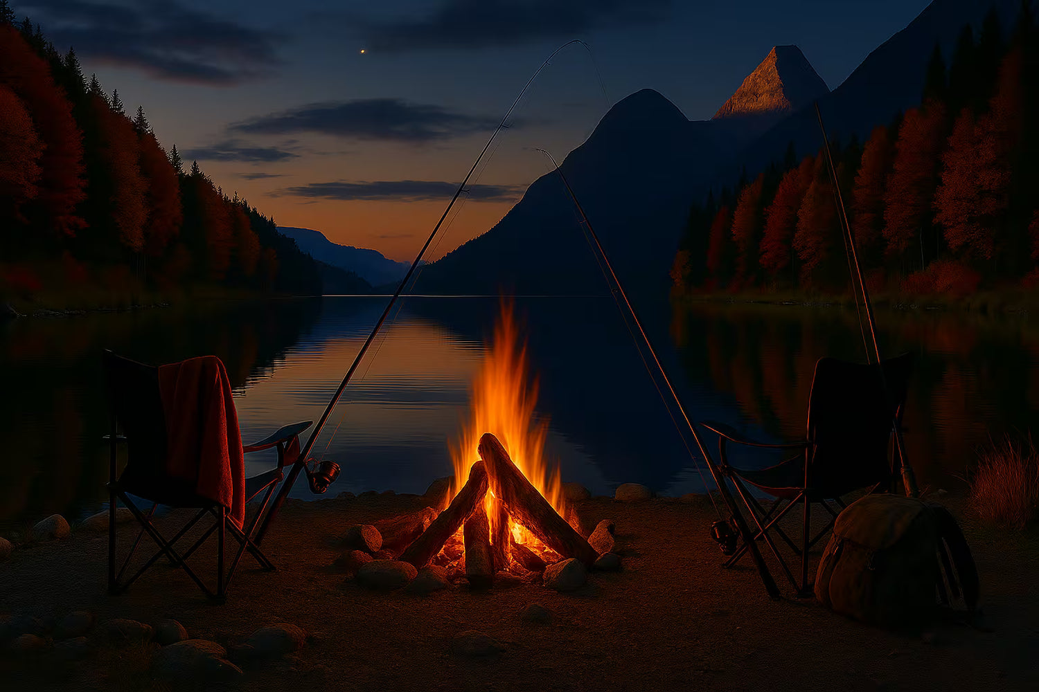 Fishing for flatheads at night.