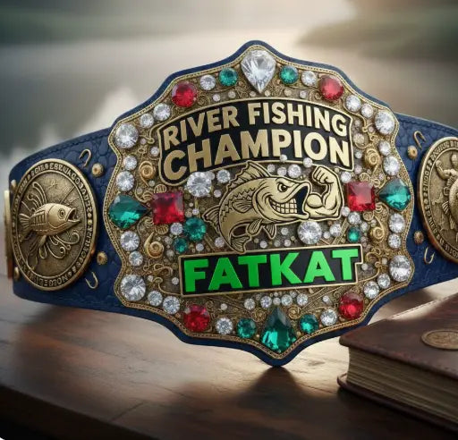 Image of the River Fishing Rig Championship Belt with the FATKAT holding the title