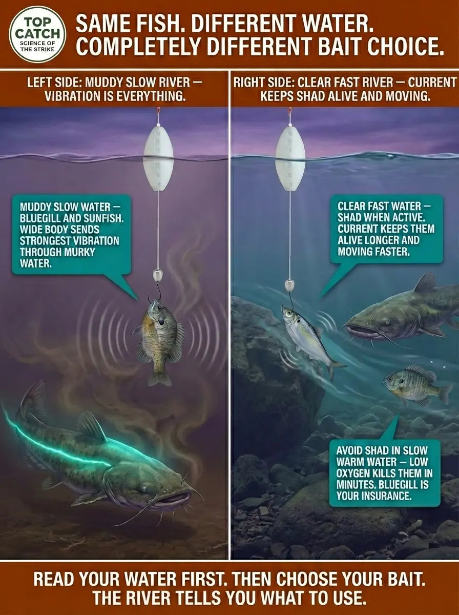 The FATKAT Drift Rig suspends not just large live bait for flathead catfish, but the entire rig is suspended off the bottom, enhancing bait presentation, and keeping your gear away from structure that may snag and claim the rig for the river