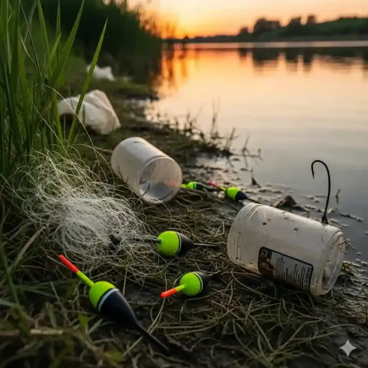 Plastic bobbers, weak line and overpackaged bait are all unsustainable fishing practices