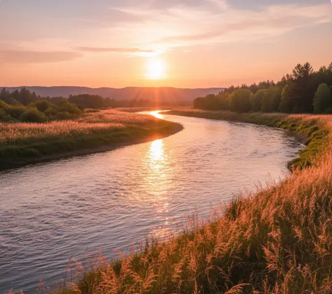 River bend with current seams where catfish are commonly found