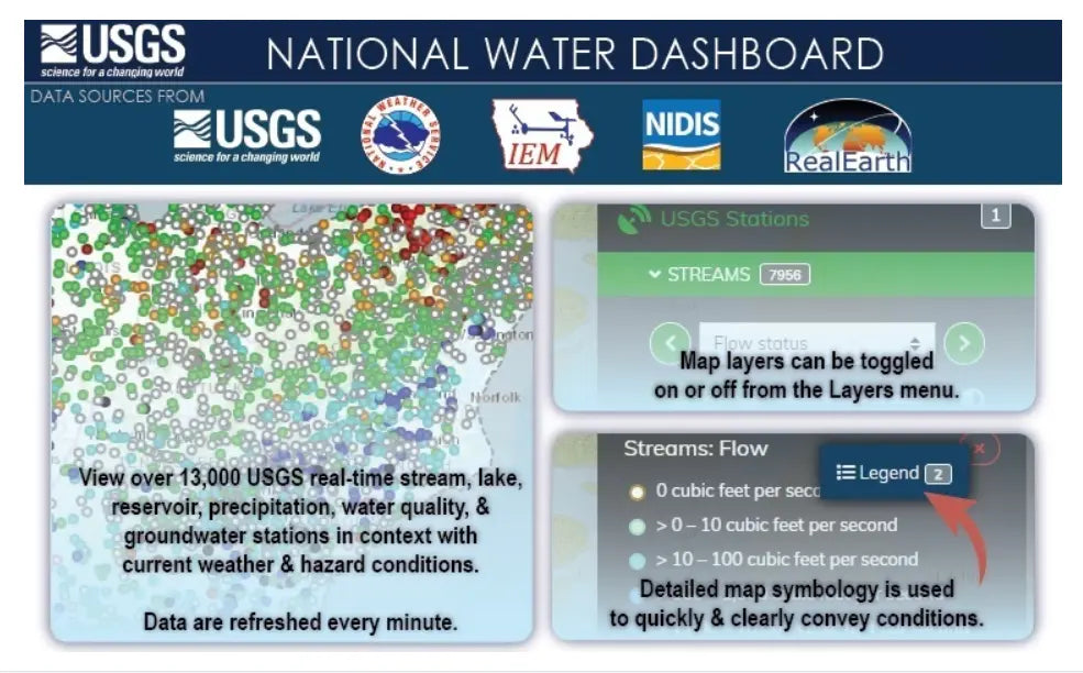 The USGS website Provides the best location for anglers to monitor temperatures