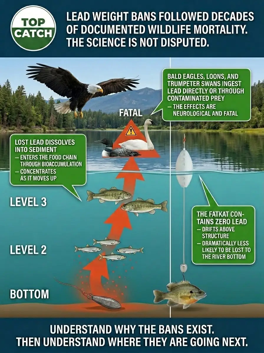 National Wildlife Refuge 2026 non-toxic fishing tackle rules enforced independently of state lead weight bans for catfish anglers.