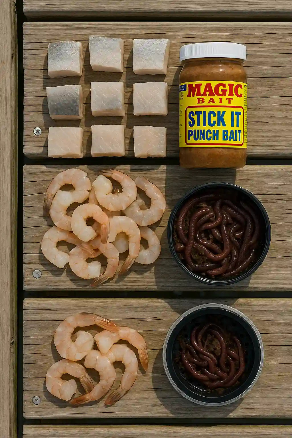 image of channel catfish bait on a board