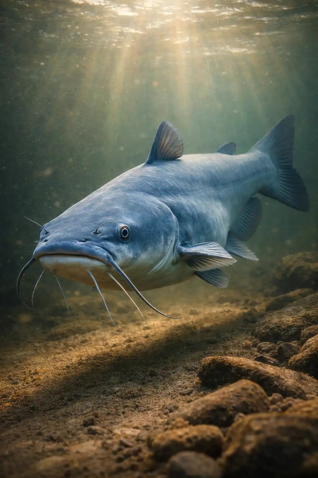 Catfish skin receptors detect chemical changes in water to help locate suspended bait