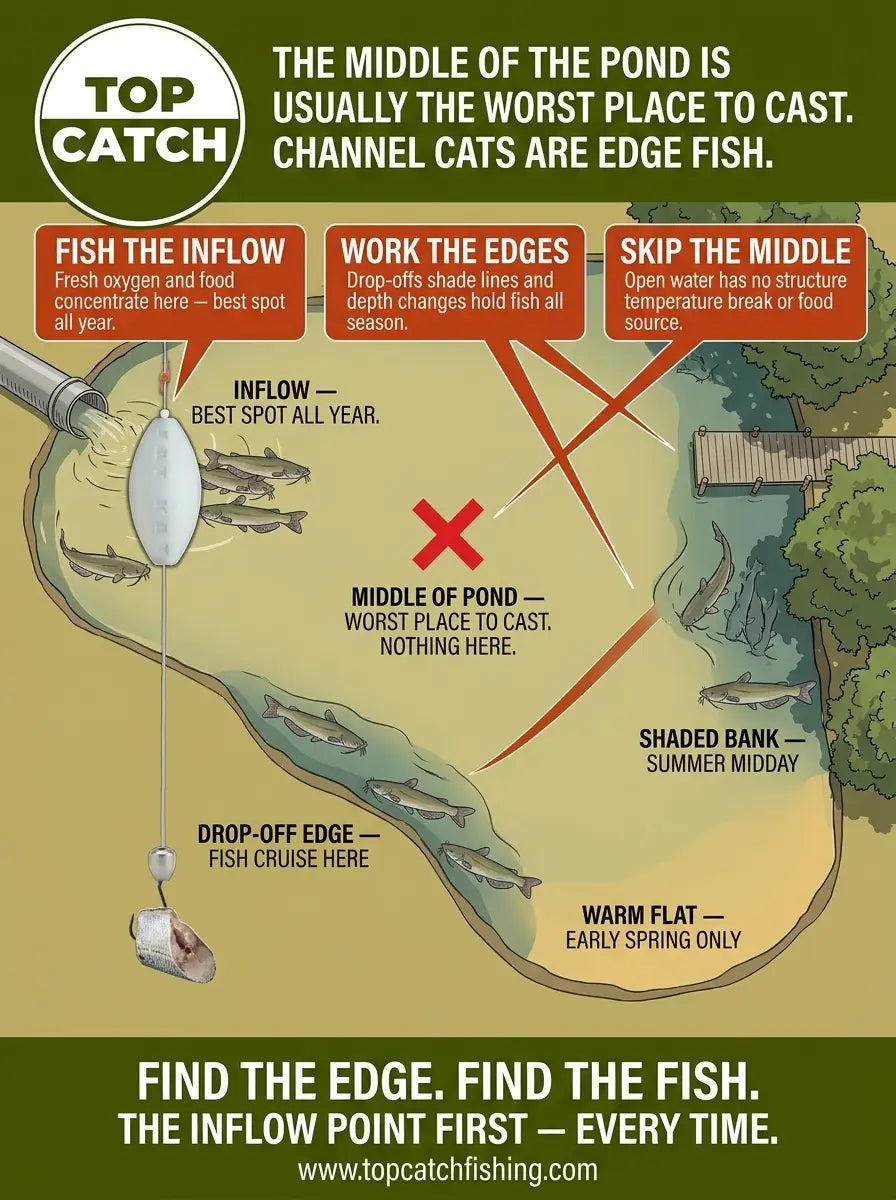 Cast Inflows Visual Aid Channel Catfish Pond Fishing: Why Suspended Bait Wins