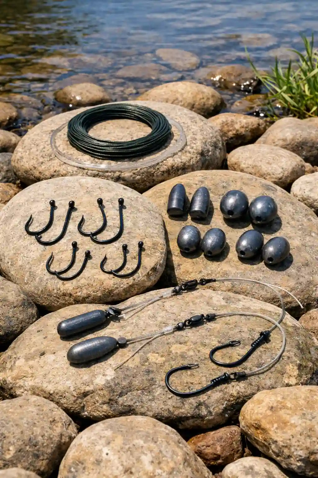 Science-backed fishing gear for spring run fishing including circle hooks and eco-friendly lead-free weights